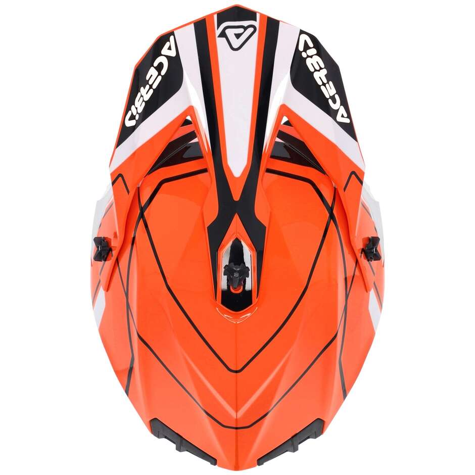 Acerbis LINEAR 2206 Orange White Motocross Helmet