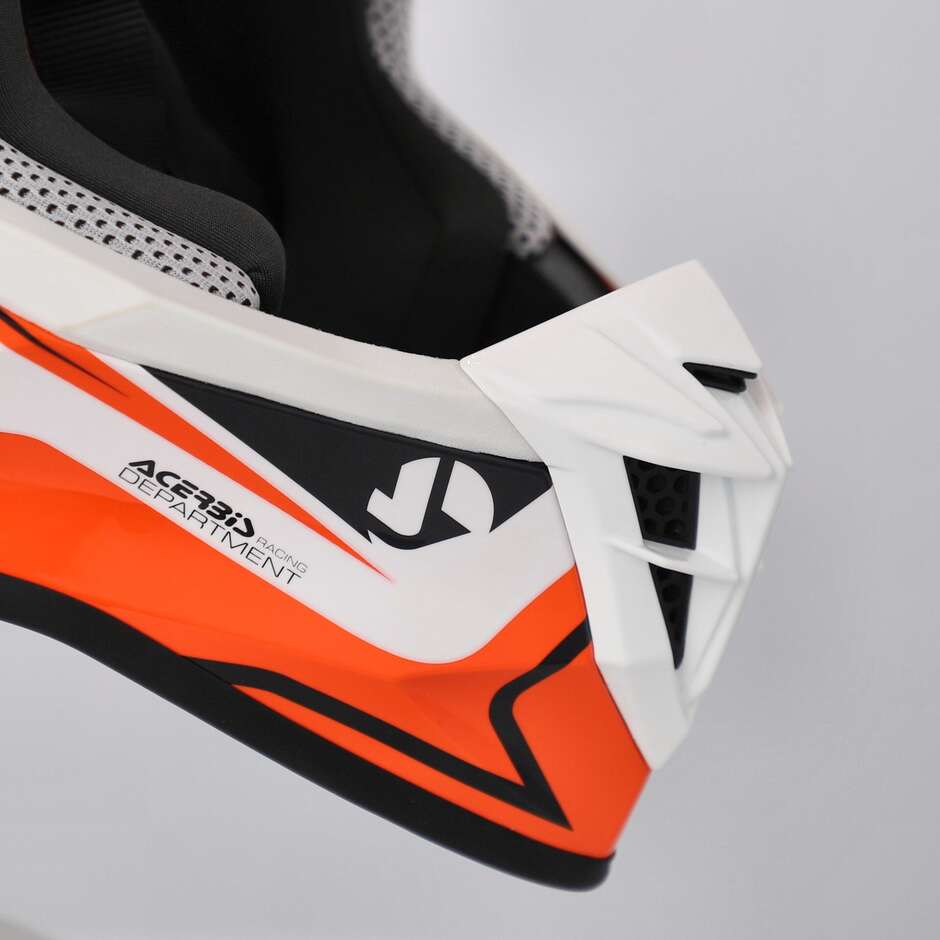 Acerbis LINEAR 2206 Orange White Motocross Helmet