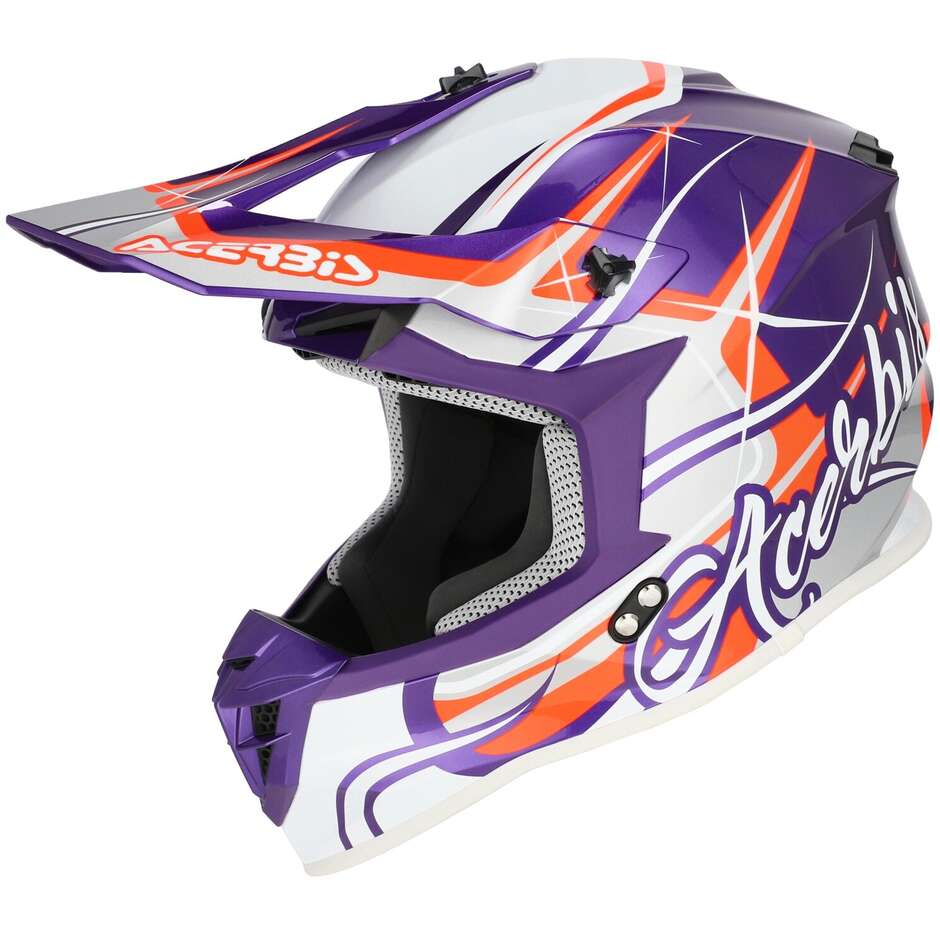 Acerbis LINEAR 2206 Purple White Motocross Helmet