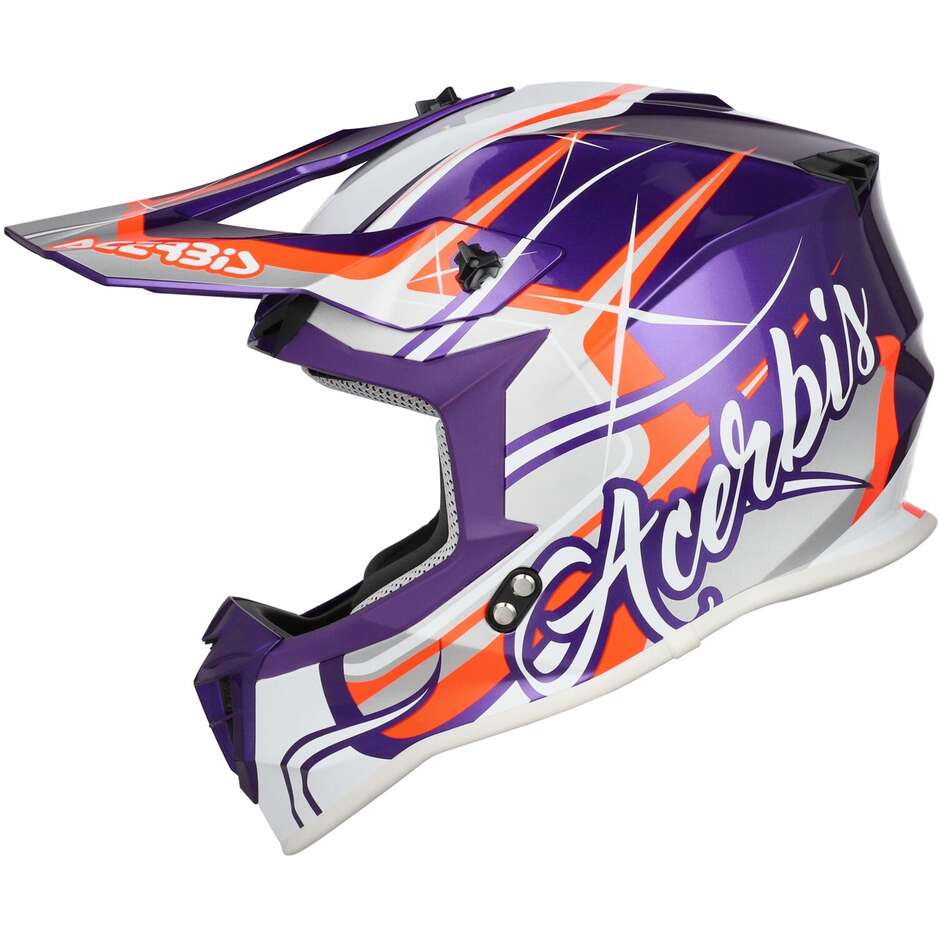 Acerbis LINEAR 2206 Purple White Motocross Helmet