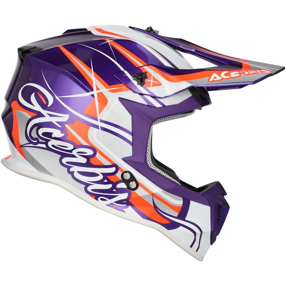 Acerbis LINEAR 2206 Purple White Motocross Helmet