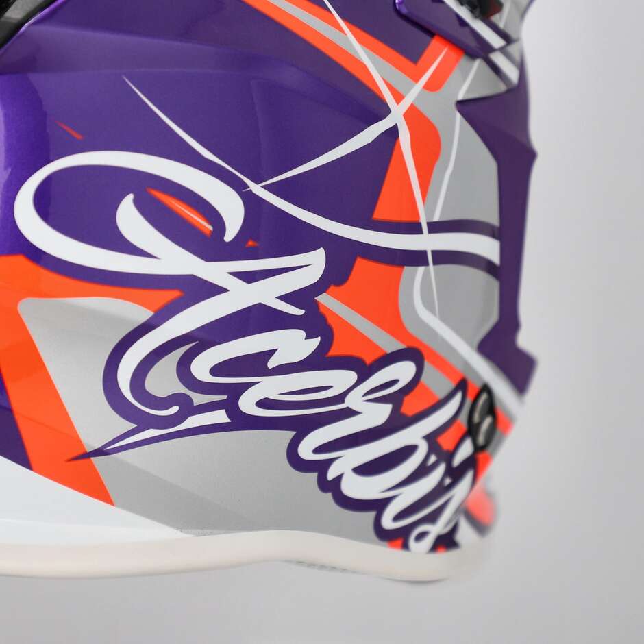 Acerbis LINEAR 2206 Purple White Motocross Helmet