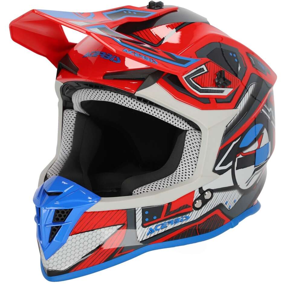 Acerbis LINEAR 2206 Red Blue Moto Cross Helmet
