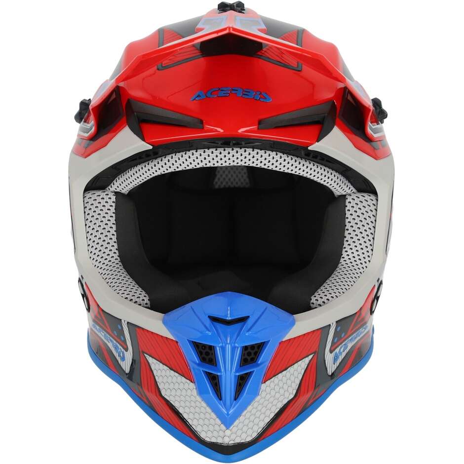 Acerbis LINEAR 2206 Red Blue Moto Cross Helmet
