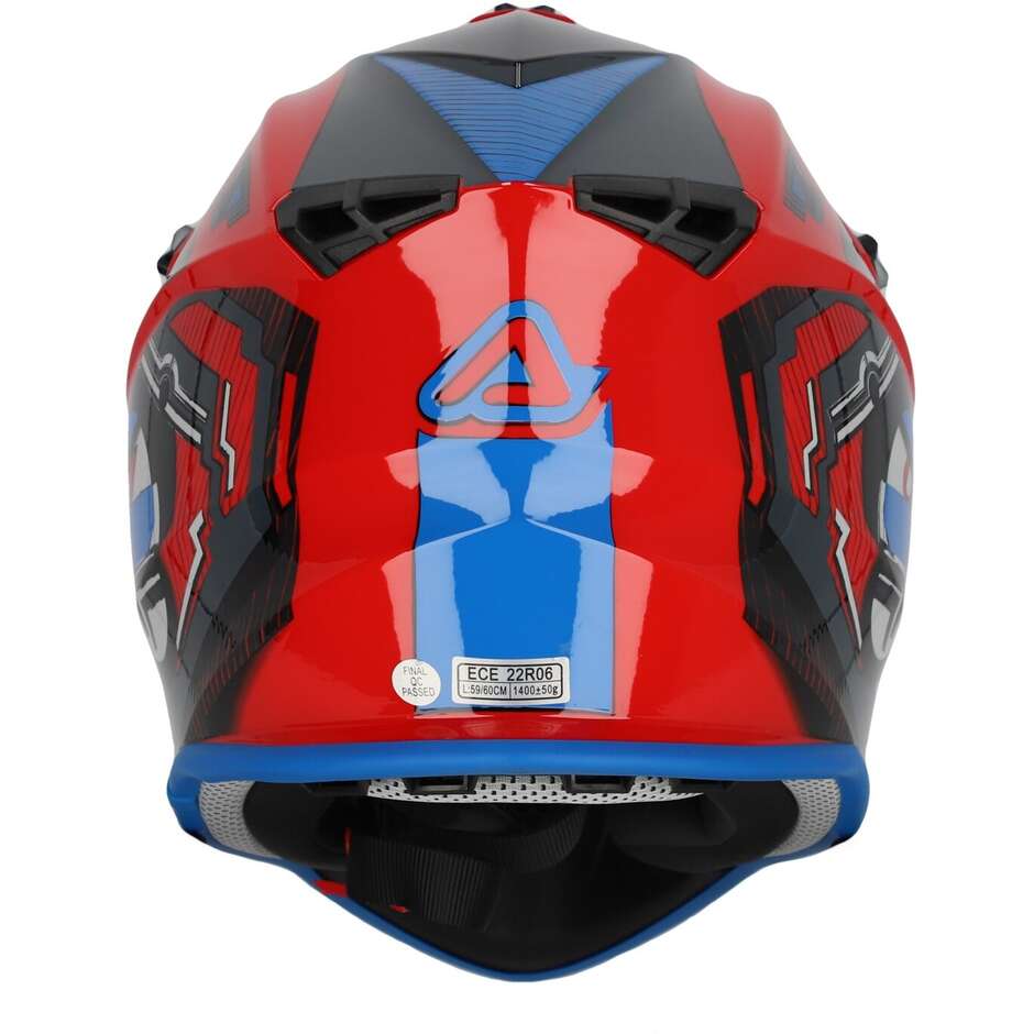 Acerbis LINEAR 2206 Red Blue Moto Cross Helmet