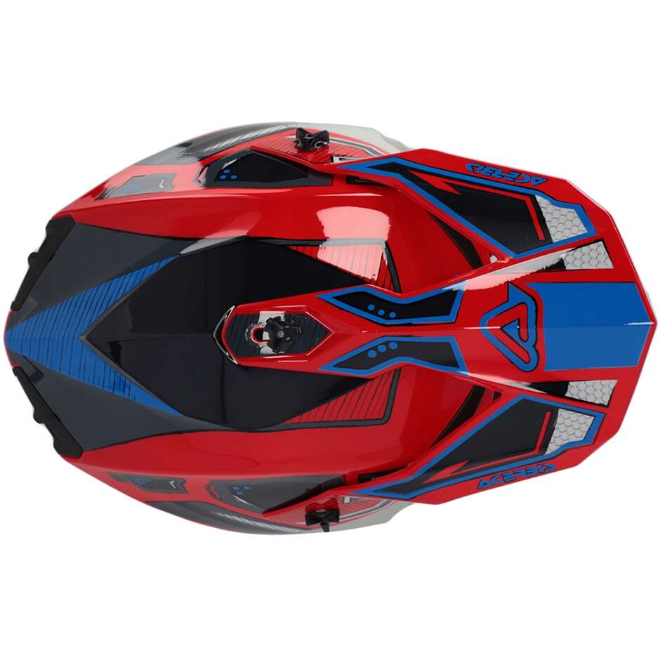 Acerbis LINEAR 2206 Red Blue Moto Cross Helmet