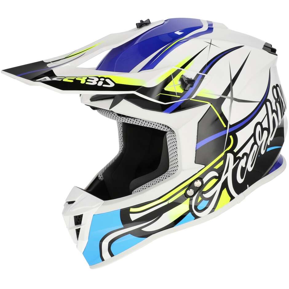 Acerbis LINEAR 2206 Weiß Blau Motocross Helm