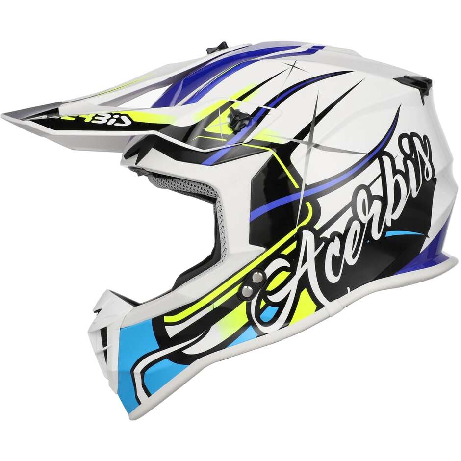 Acerbis LINEAR 2206 Weiß Blau Motocross Helm