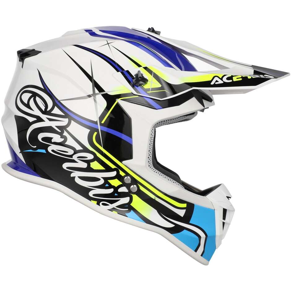 Acerbis LINEAR 2206 Weiß Blau Motocross Helm