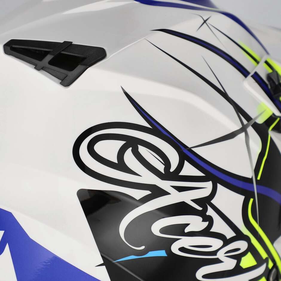 Acerbis LINEAR 2206 Weiß Blau Motocross Helm