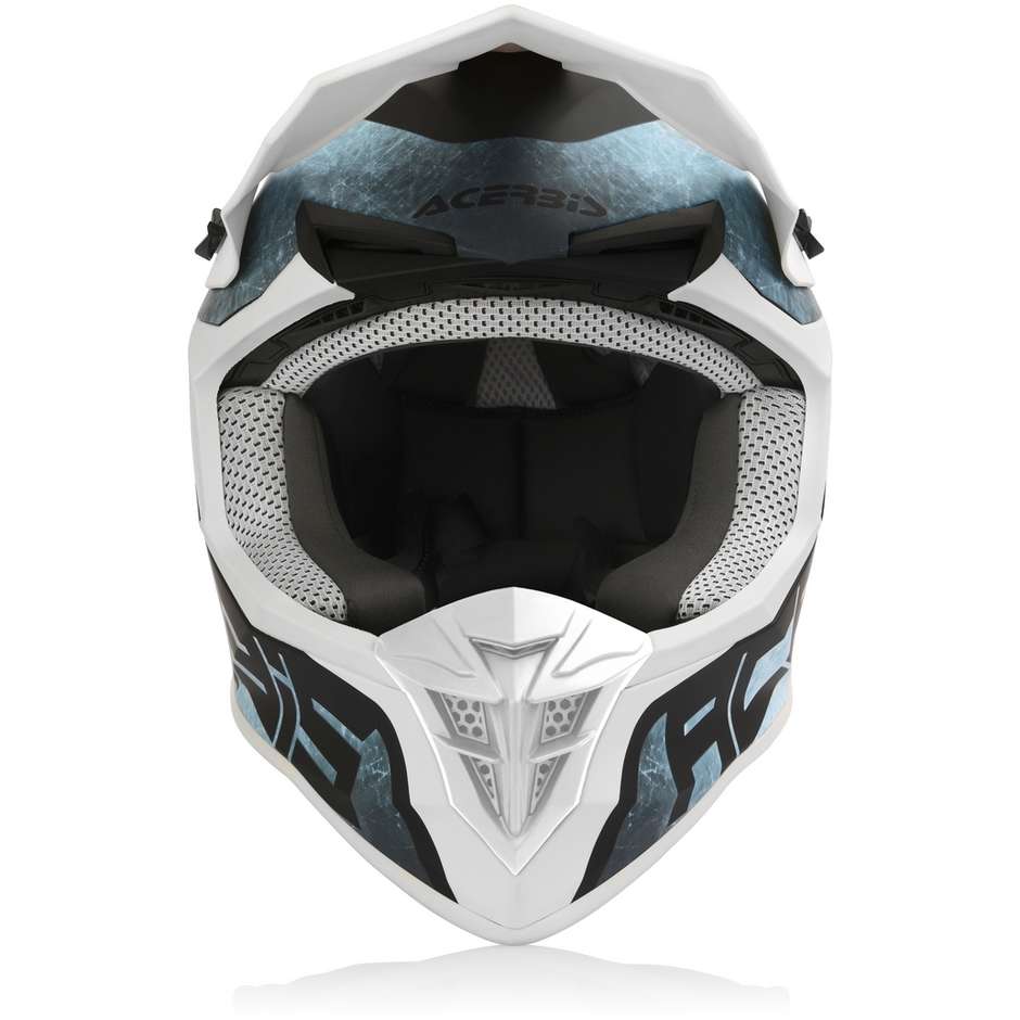 Acerbis LINEAR Cross Enduro Motorcycle Helmet White Blue Opaque