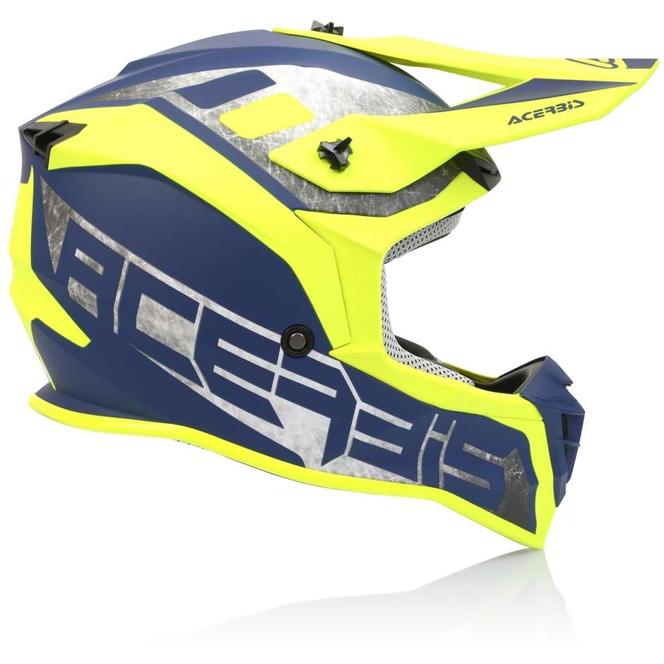 Acerbis LINEAR Cross Enduro Motorcycle Helmet Yellow Blue Opaque