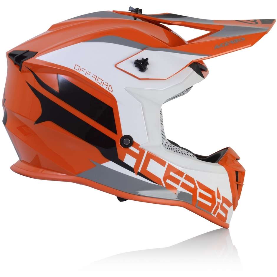 Acerbis LINEAR Orange White Cross Enduro Motorcycle Helmet
