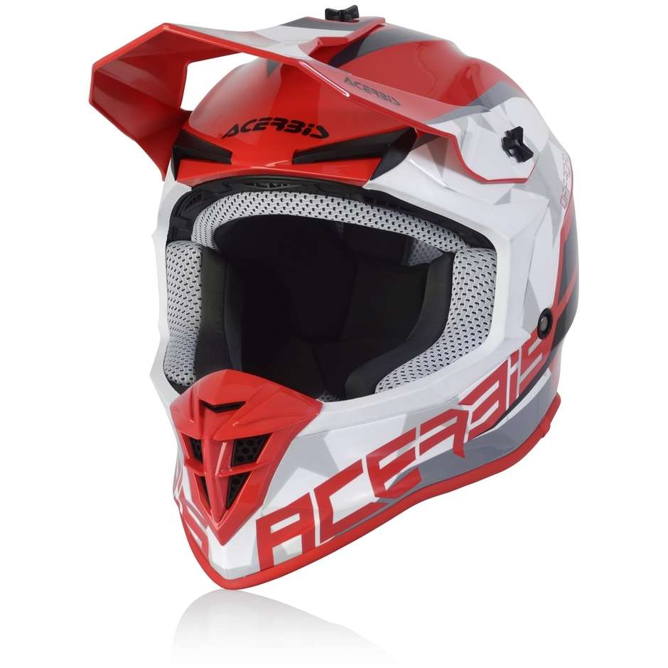 Acerbis LINEAR Red White Cross Enduro Motorcycle Helmet
