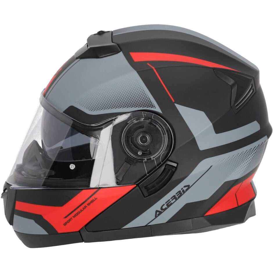 Acerbis Modular Motorcycle Helmet Double Visor SEREL 22.06 Black Red Matt