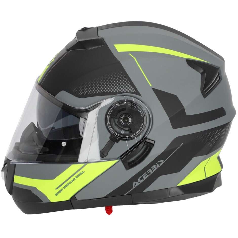 Acerbis Modular Motorcycle Helmet Double Visor SEREL 22.06 Black Yellow Fluo