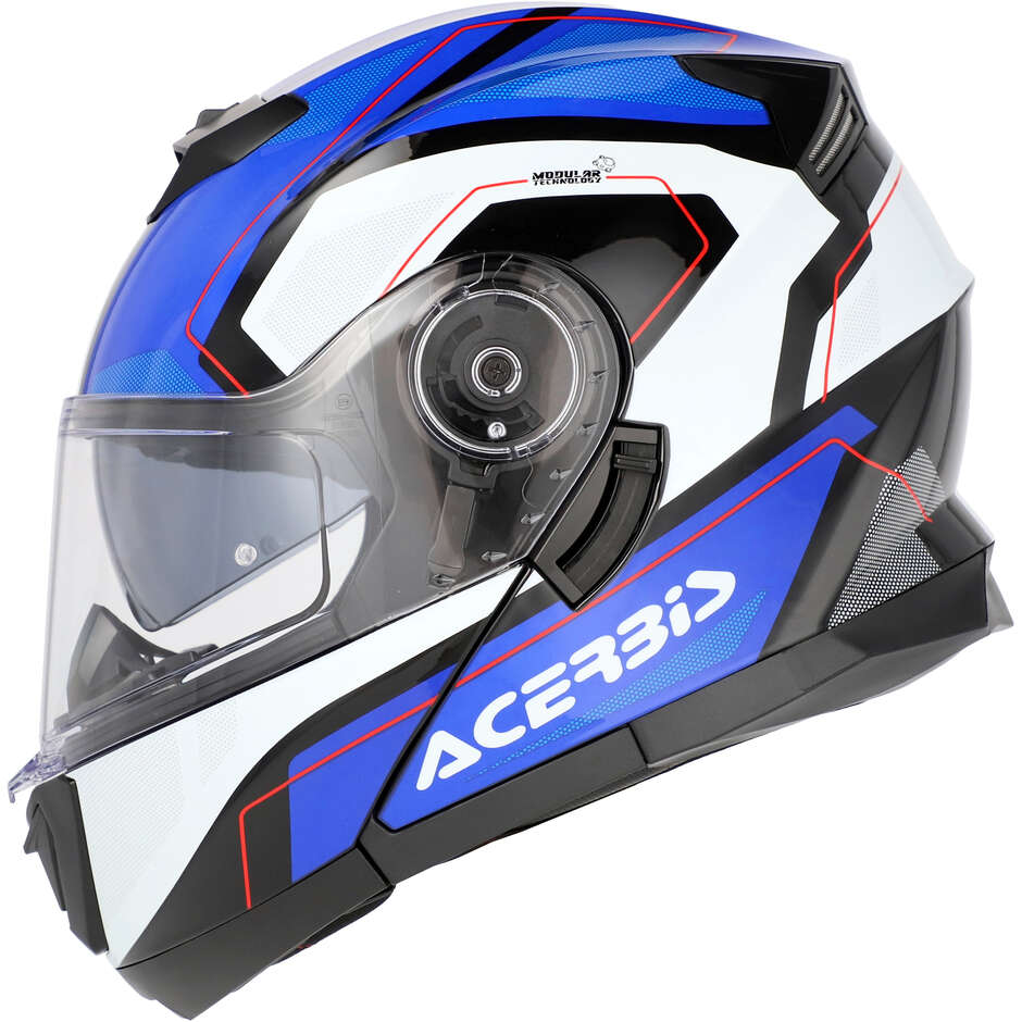 Acerbis Modular Motorcycle Helmet Double Visor SEREL 22.06 Blue White