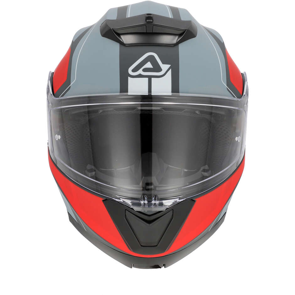 Acerbis Modular Motorcycle Helmet Double Visor SEREL 22.06 Grey Red Matt