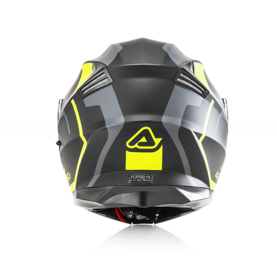 Acerbis Modular Motorcycle Helmet Double Visor Serel Multi Black Yellow Fluo White