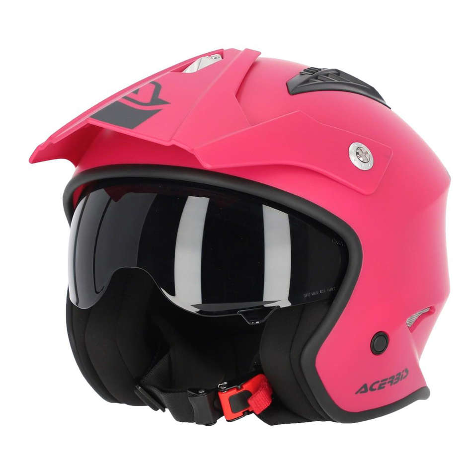 Acerbis Motorcycle Jet Helmet Model ARIA Ciclamino Fluo