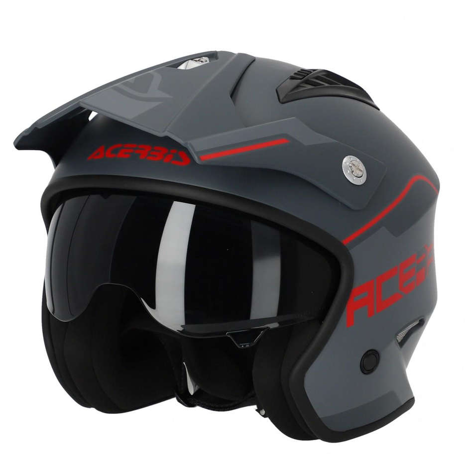 Acerbis Motorcycle Jet Helmet Model ARIA Gray Red