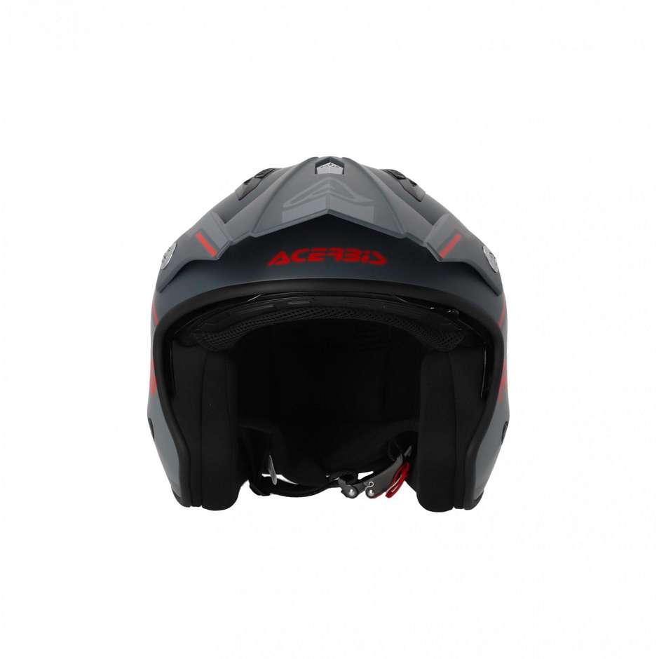Acerbis Motorcycle Jet Helmet Model ARIA Gray Red