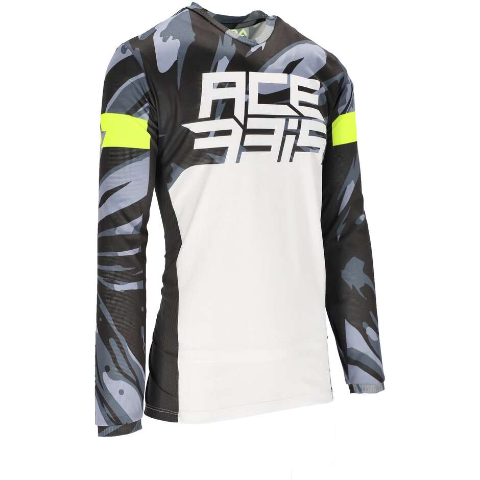 Acerbis Mtb Motorcycle Jersey TRACK FIVE Model White Gray