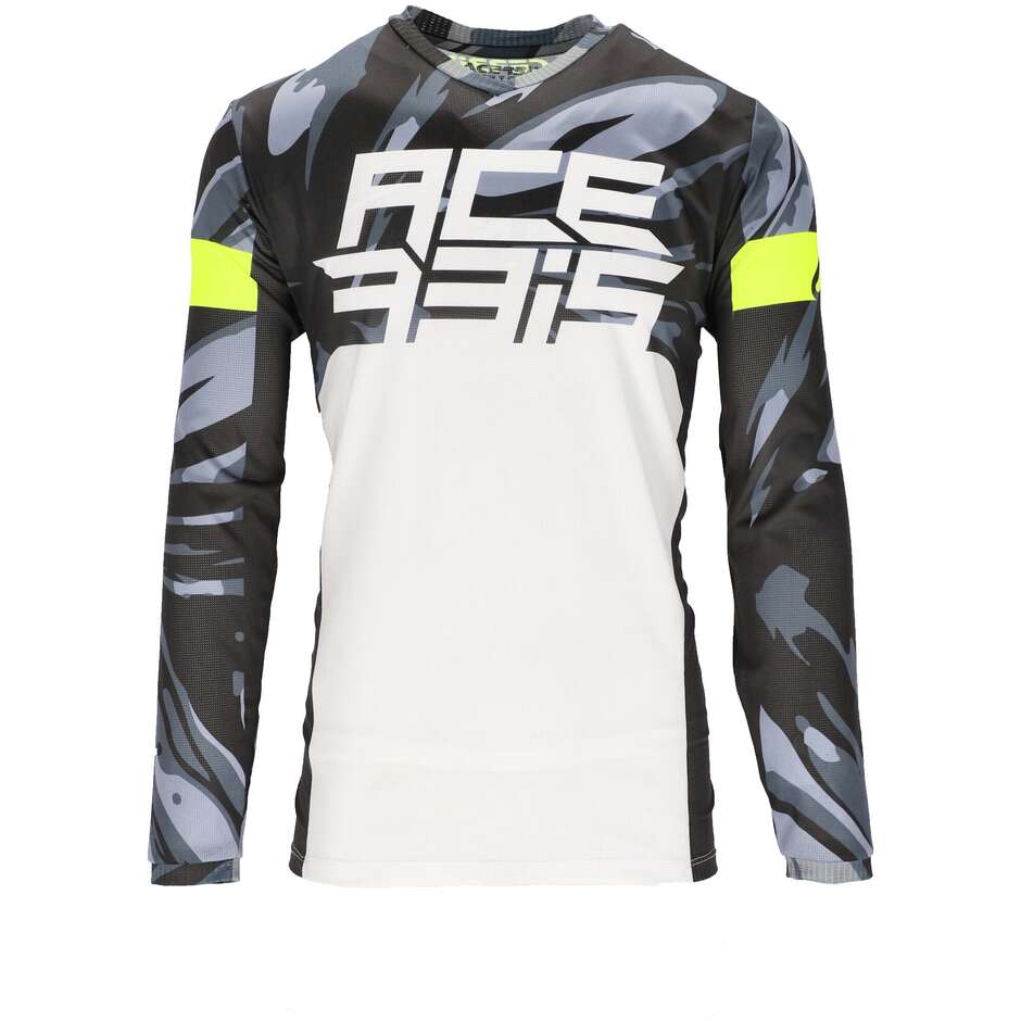 Acerbis Mtb Motorcycle Jersey TRACK FIVE Model White Gray