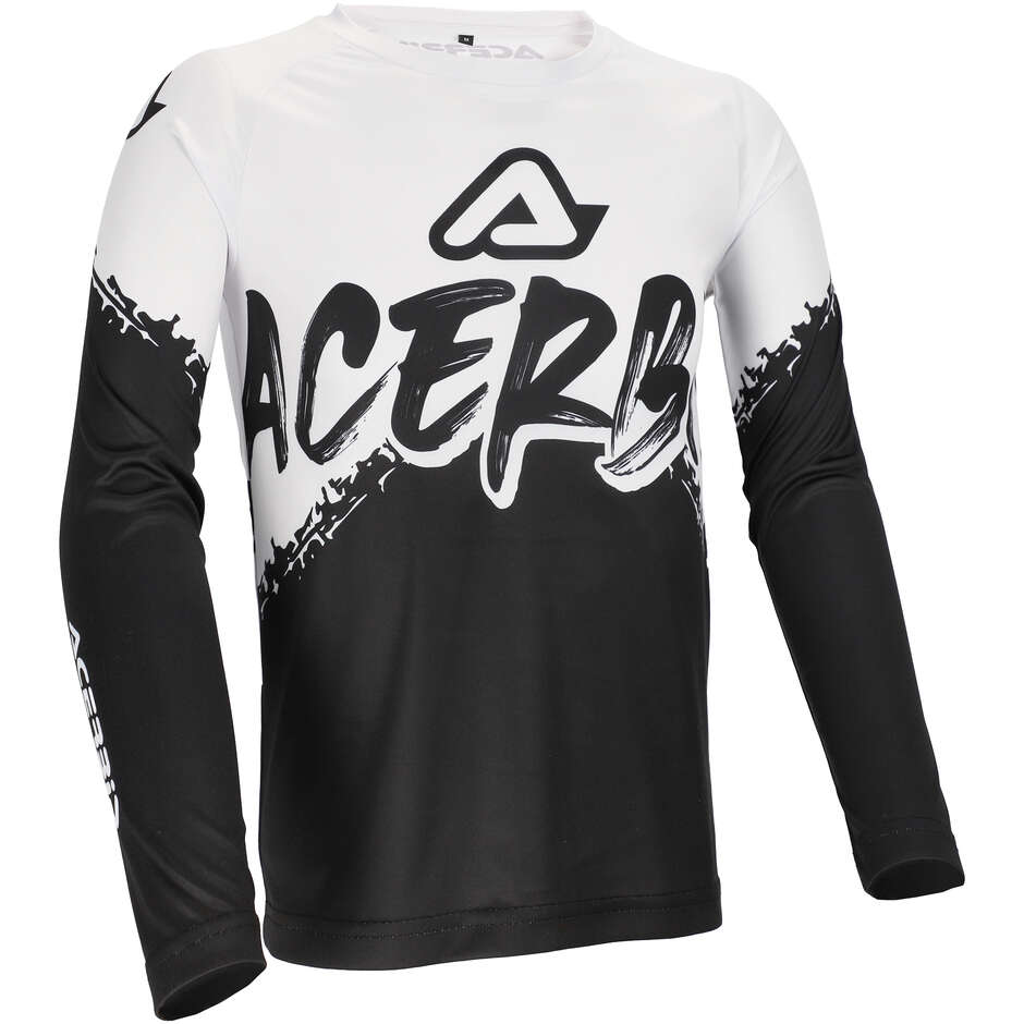 Acerbis MX LINEAR KID Kinder Motocross Trikot Schwarz Weiß