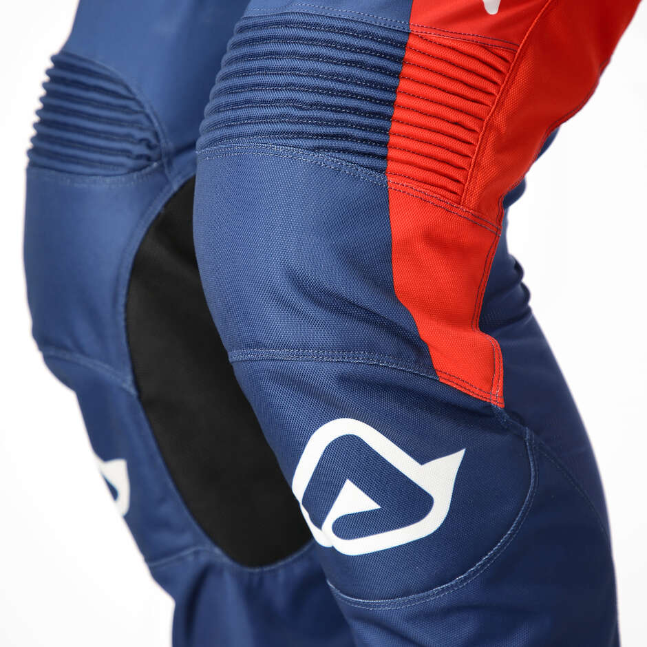 Acerbis MX TRACK INC. Red/Blue Cross Enduro Motorcycle Pants