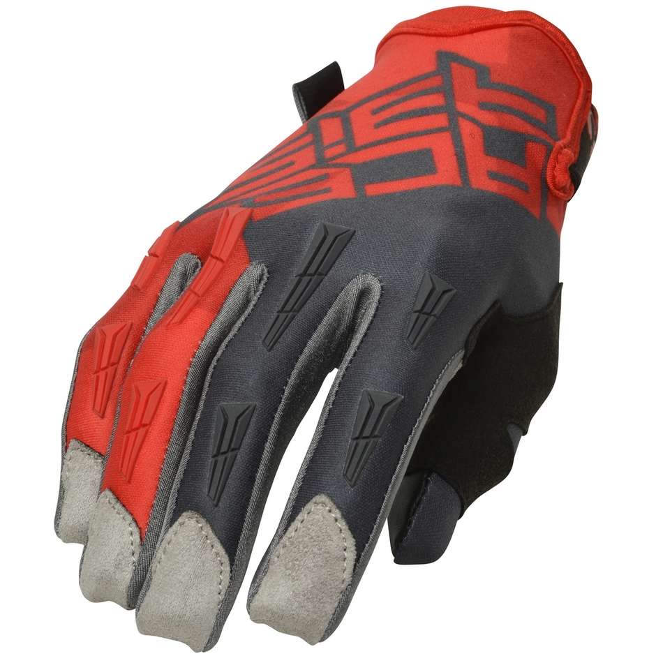 Acerbis MX XH Red Gray Cross Enduro Motorcycle Gloves
