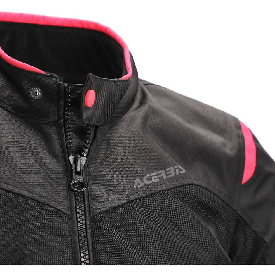 Acerbis Neue RAMSEY LADY My Vented 2.0 Damen-Sommer-Motorradjacke aus Stoff, Schwarz/Rosa