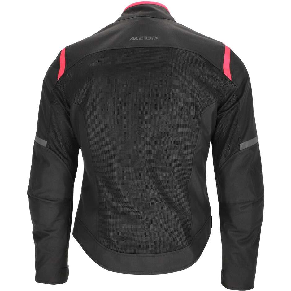 Acerbis Neue RAMSEY LADY My Vented 2.0 Damen-Sommer-Motorradjacke aus Stoff, Schwarz/Rosa