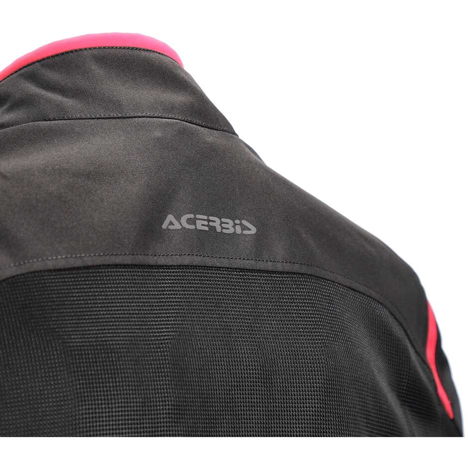 Acerbis Neue RAMSEY LADY My Vented 2.0 Damen-Sommer-Motorradjacke aus Stoff, Schwarz/Rosa