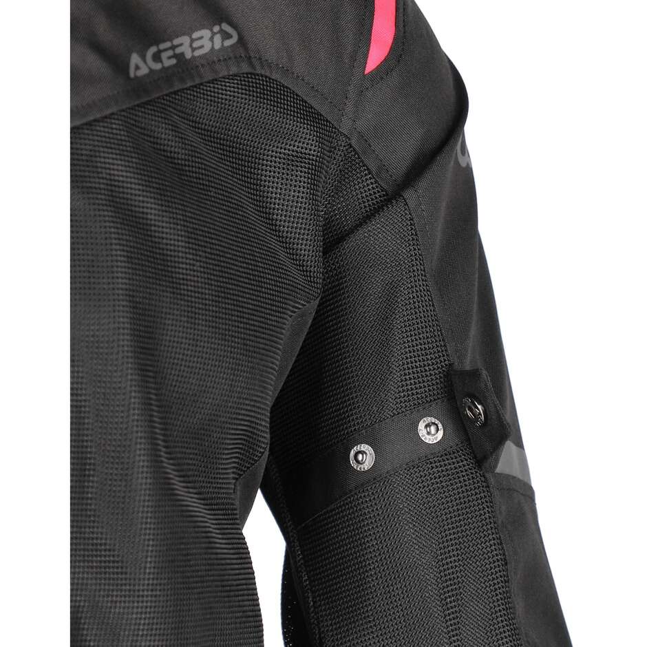 Acerbis Neue RAMSEY LADY My Vented 2.0 Damen-Sommer-Motorradjacke aus Stoff, Schwarz/Rosa