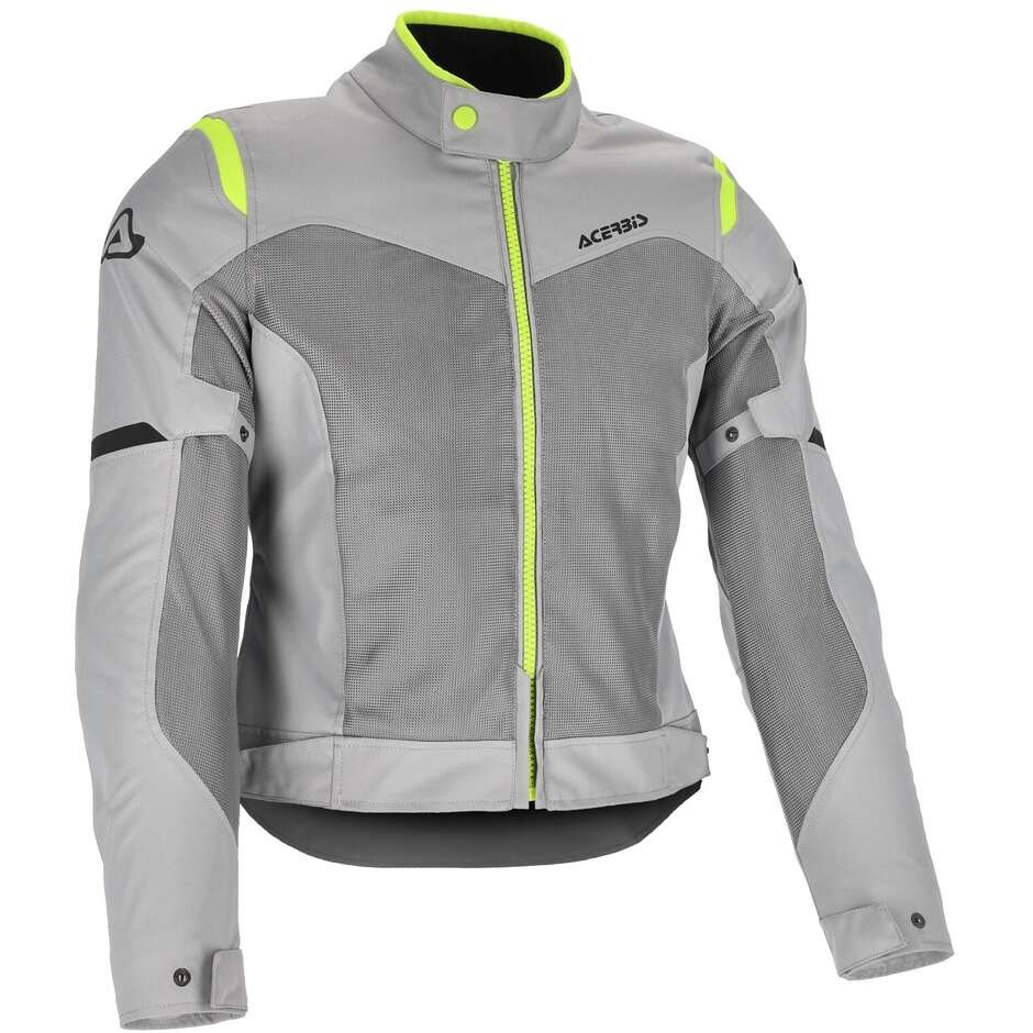Acerbis New RAMSEY LADY My Vented 2.0 Summer Fabric Women's Motorcycle Jacket Grey Yellow