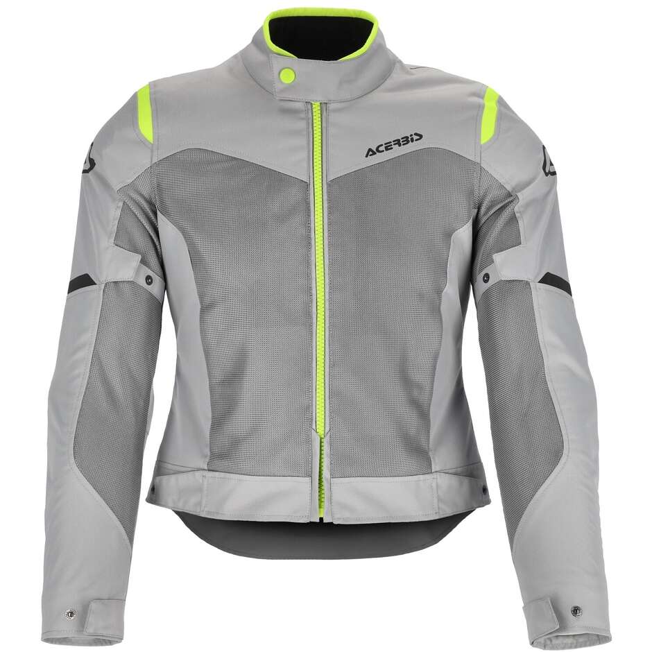 Acerbis New RAMSEY LADY My Vented 2.0 Summer Fabric Women's Motorcycle Jacket Grey Yellow