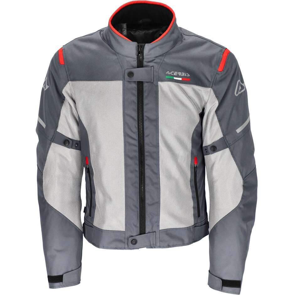 Acerbis ON ROAD RUBY 3 Layer CE Motorcycle Jacket Gray Red