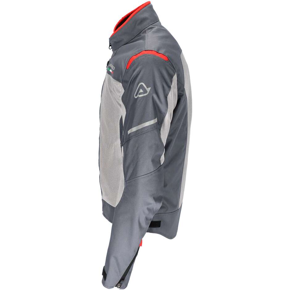 Acerbis ON ROAD RUBY 3 Layer CE Motorcycle Jacket Gray Red