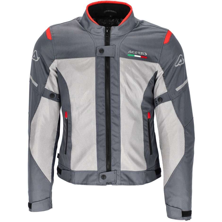 Acerbis ON ROAD RUBY LADY 3 Layer CE Women's Motorcycle Jacket Gray Red