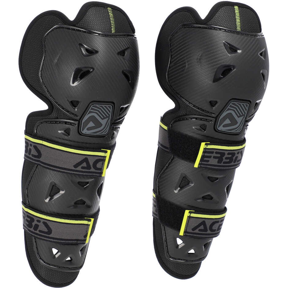 Acerbis Profile 2.0 Cross Enduro Motorrad Knieorthese Schwarz Gelb