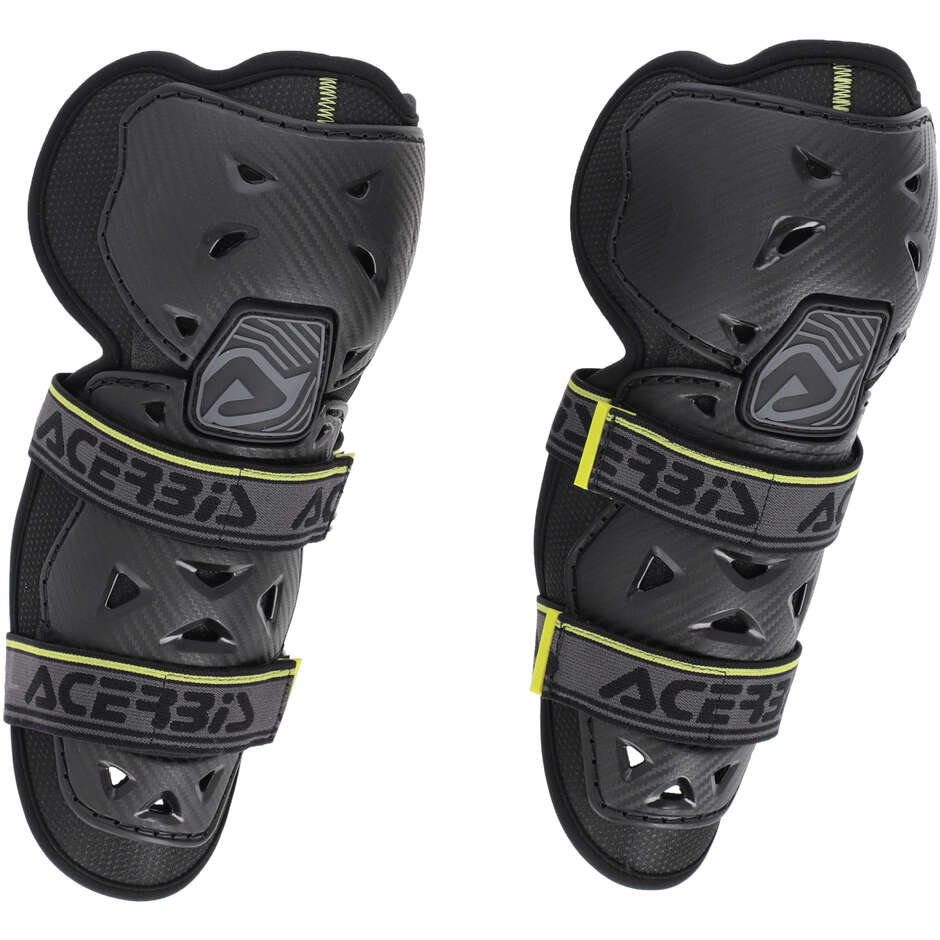 Acerbis Profile 2.0 Junior Motocross Enduro Knieschützer für Kinder Schwarz Gelb