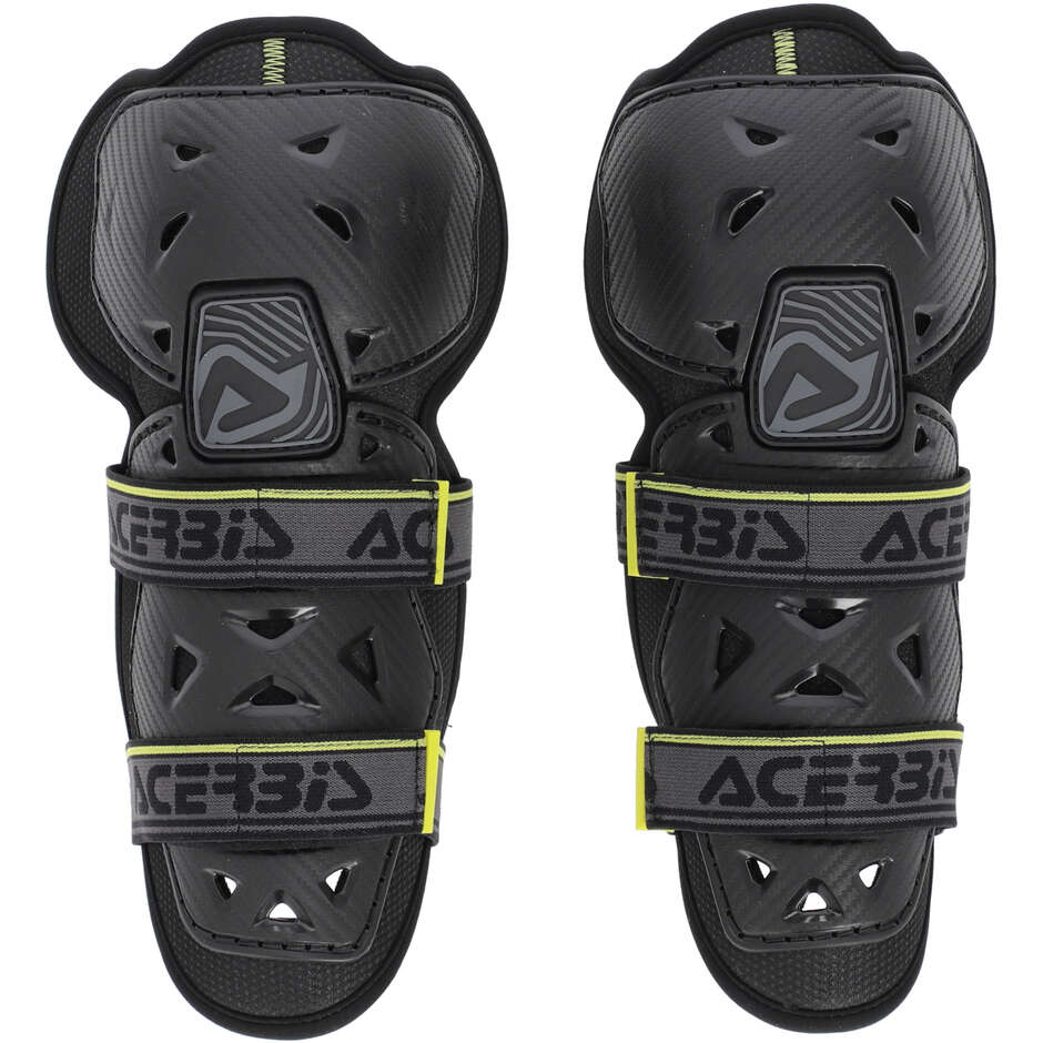 Acerbis Profile 2.0 Junior Motocross Enduro Knieschützer für Kinder Schwarz Gelb
