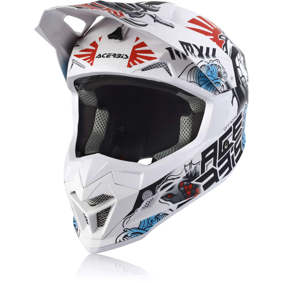 Acerbis PROFILE 4 Cross Enduro Motorcycle Helmet White Blue Red Matt