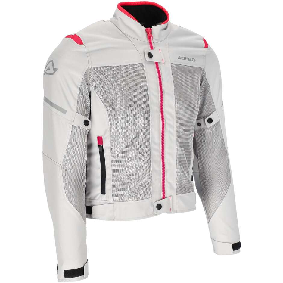 Acerbis RAMSEY LADY My Vented 2.0 CE Summer Fabric Motorcycle Jacket Gray Pink