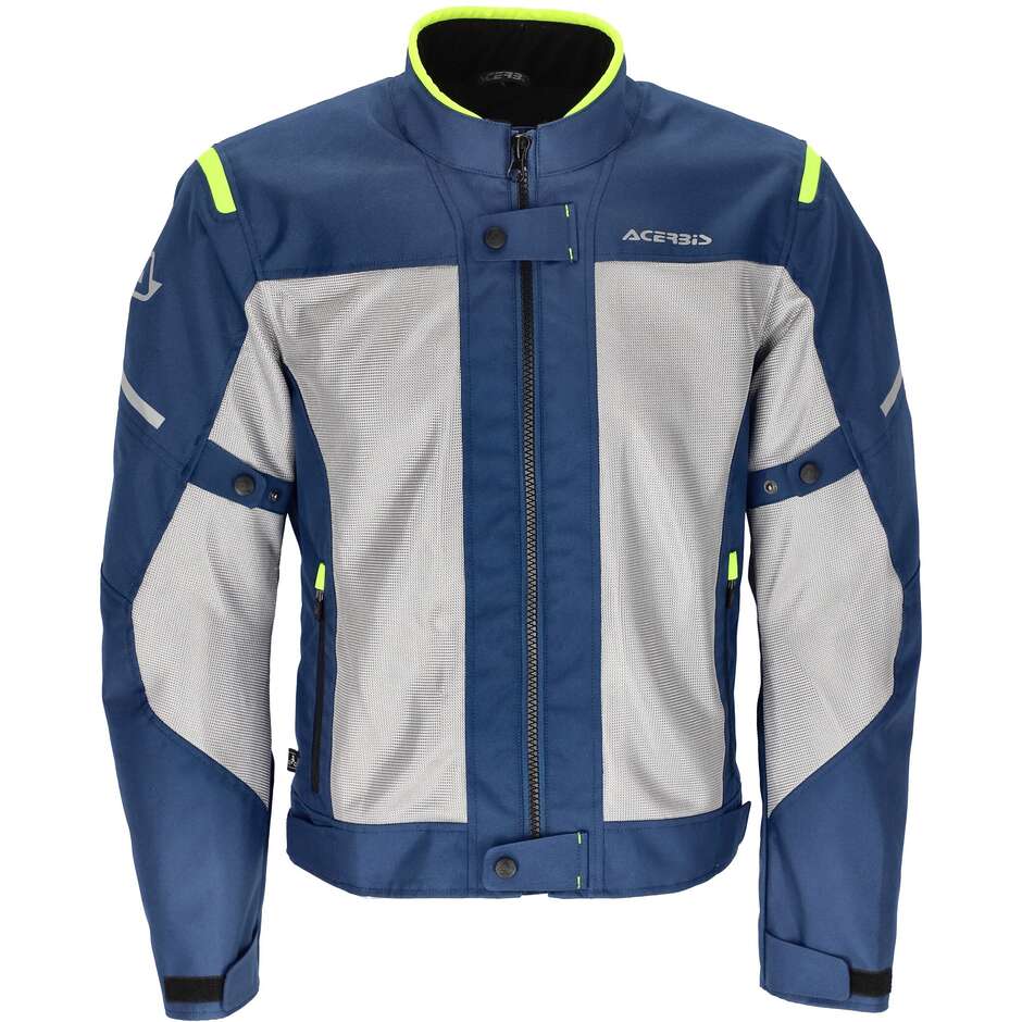 Acerbis RAMSEY My Vented 2.0 CE Perforated Summer Motorcycle Jacket Gray Blue Yellow