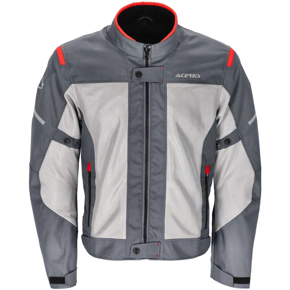 Acerbis RAMSEY My Vented 2.0 CE Perforated Summer Motorcycle Jacket Gray Red