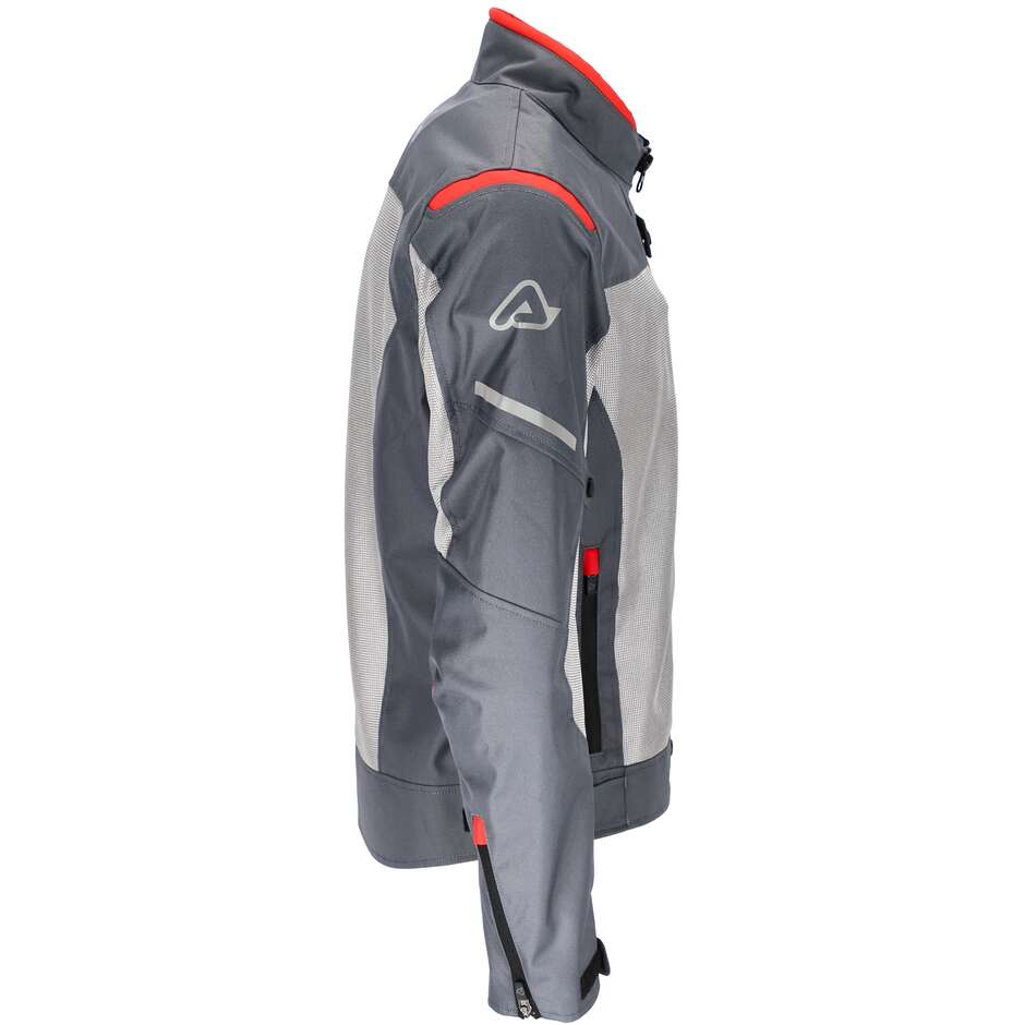 Acerbis RAMSEY My Vented 2.0 CE Perforated Summer Motorcycle Jacket Gray Red