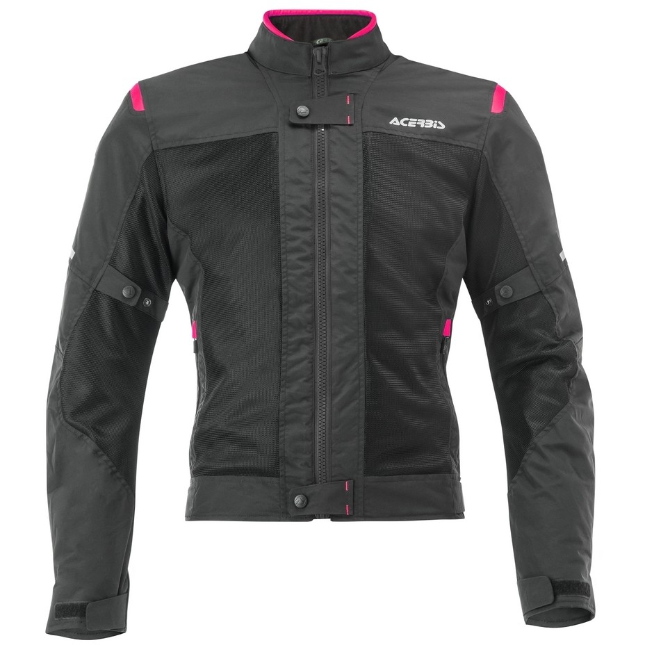 Acerbis Ramsey Vented CE Lady's Summer Fabric Motorcycle Jacket Black Pink