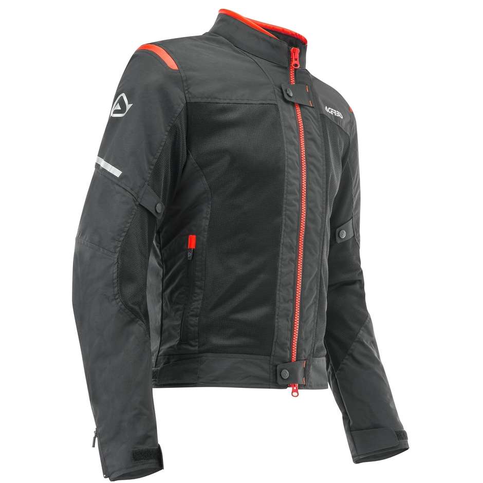 Acerbis Ramsey Vented CE Perforated Summer Motorcycle Jacket Black Red